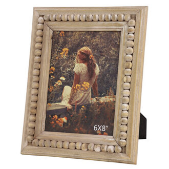 Wood Beaded Photo Frame