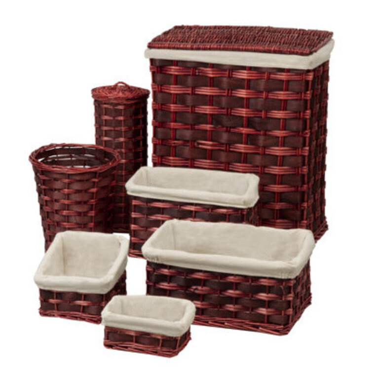 7 Piece Wicker Laundry Hamper and Basket Set
