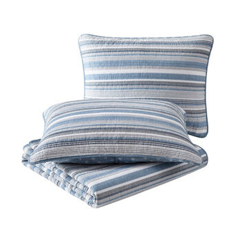 Nautica Jettison Cotton Reversible Blue Quilt Set