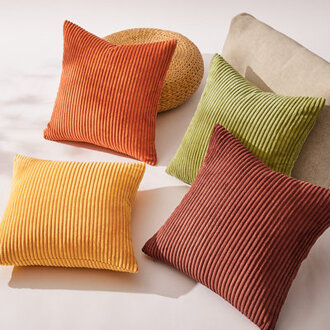 Corduroy Striped Corduroy Pillow Cover Square Modern Gradient Pillow Cases for Sofa  Decorative Cushion Cover