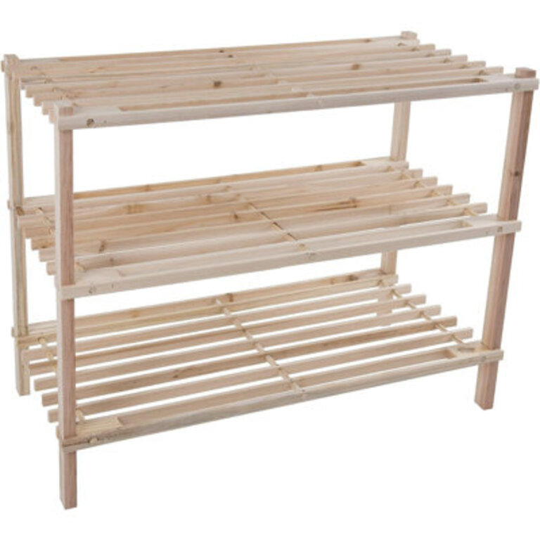 Shoe Storage Rack - 3-Tier Wood Shoe Organizer for Closet Bathroom Entryway - Shoe Shelf Holds 9 Pairs Sneakers or Boots by Lavish Home