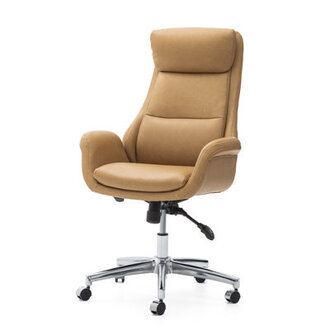 Corjan Mid-Century Modern Gas Lift Swivel Executive Chair or Office Chair with Headrest