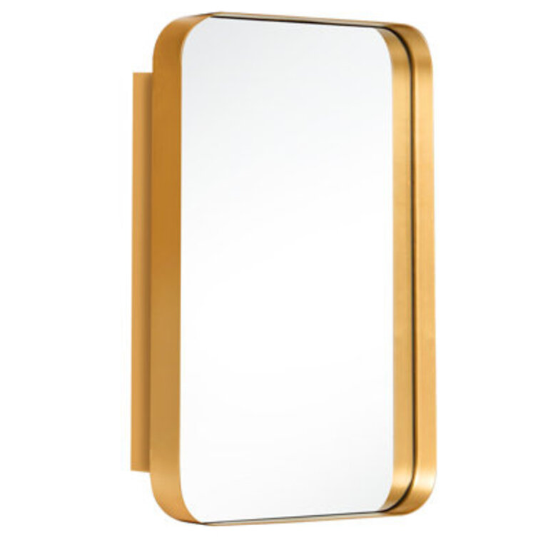 Bonniejo 16 W 24 H Recessed Framed Medicine Cabinet Mirror 2 Adjustable