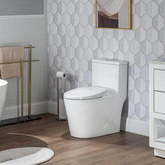 Non-electric Bidet Toilet Combo Comfortable Chair Height Toilet 09128 GPF Powerful Dual Flush and MAP 1000g Power Free