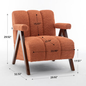 Draedyn Upholstered Boucle Armchair with Solid Wood Legs