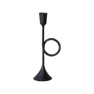 Truly Tall Hand-Forged Cast Metal Taper Candleholder With Handle