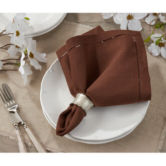 Set of 12 Rowles Hemstitched Border Dinner Napkin