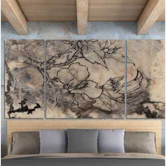 Tattooed Floral I  3 - Pieces Painting Print