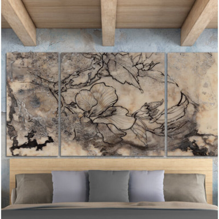 Tattooed Floral I  3 - Pieces Painting Print