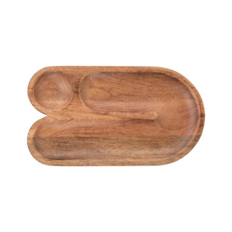 Allyne Mango Wood Sectioned Tray U-Shaped