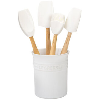 Silicone 5 piece Utensil Set with Crock