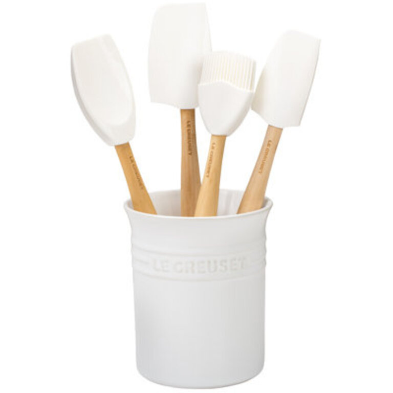 Silicone 5 piece Utensil Set with Crock