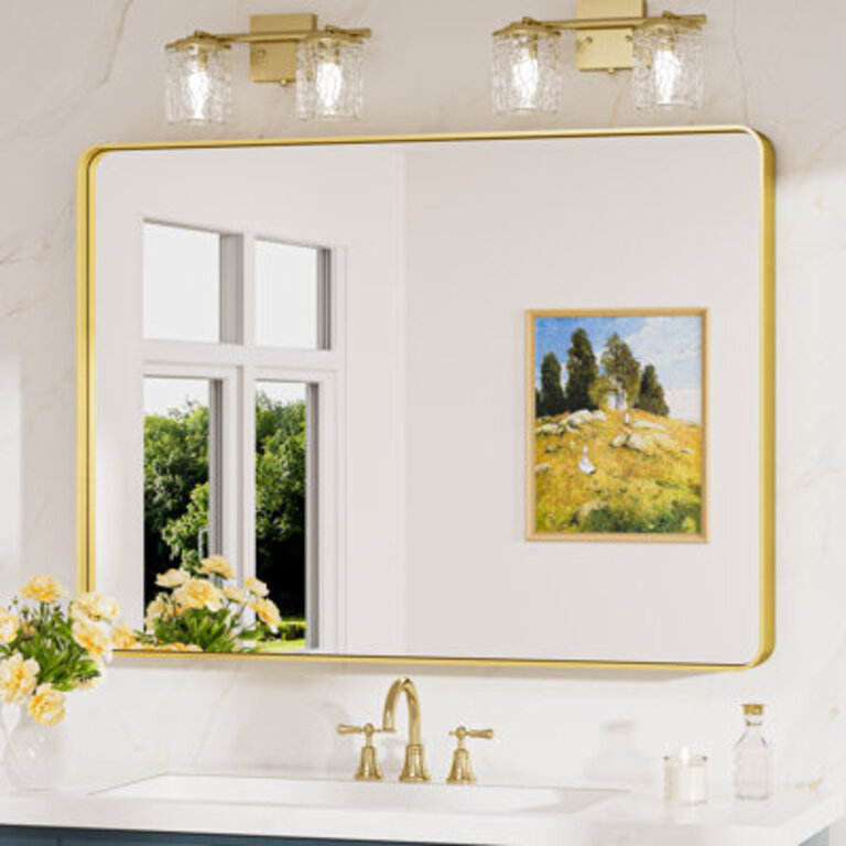 Leaderville 12 Thick Aluminum Framed Bathroom Mirror