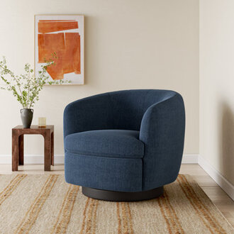 Marcy Upholstered Swivel Barrel Chair