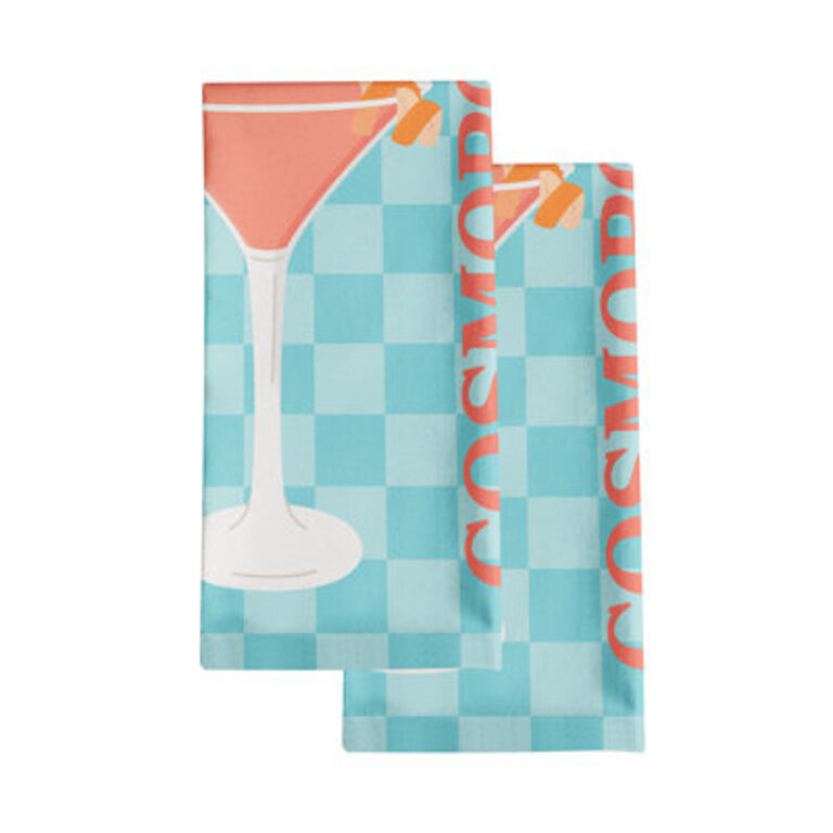 Ebern Designs Set Of 2 Digitally Printed Cocktail Kitchen Towels 20 X 30 - Cosomopolitan