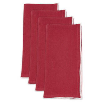 Set of 4 Dartmouth Linen No Pattern Square Napkins