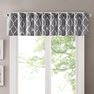 Saratoga Fretwork Print Grommet Top Single Window Valance