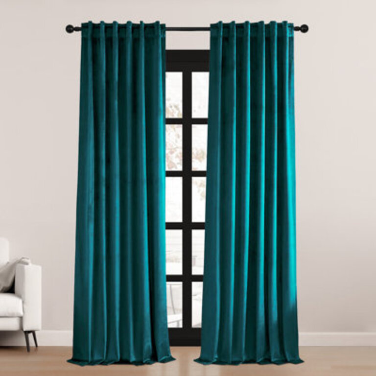 Ike Solid 70-85 Blackout Rod Pocket Back Curtain Panels