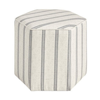 Martha Stewart Ellen Striped Upholstered Ottoman