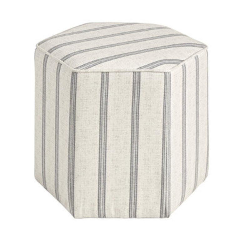 Martha Stewart Ellen Striped Upholstered Ottoman