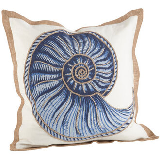 Neptunian Spiral Shell Square Cotton Pillow Cover  Insert