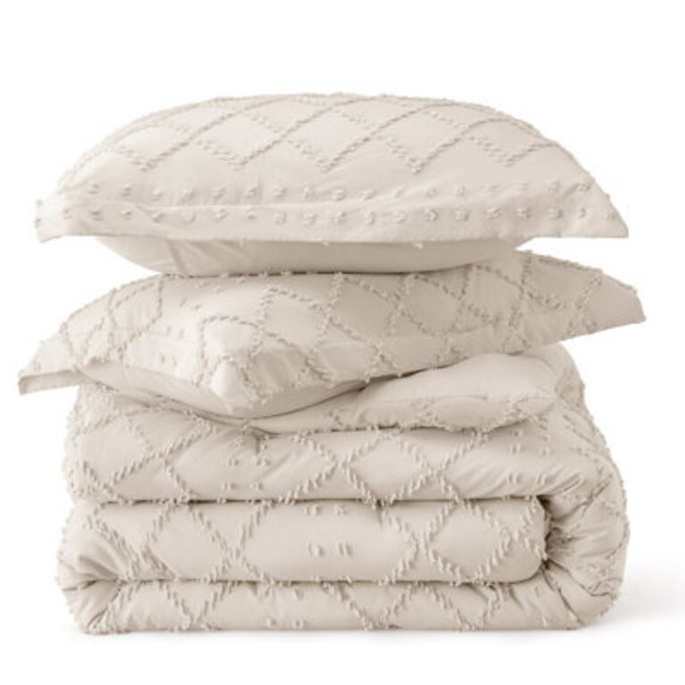 Bedsure Oversized Set Boho Tufted Shabby Chic Bedding for Kids 3 Pieces Vintage Farmhouse Bed Set for All Seasons Fluffy Soft Bedding with 2 Pillow Shams