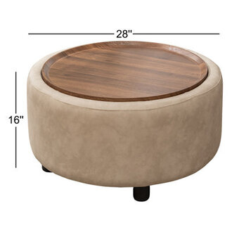 Eniyah Round Cocktail Ottoman with Storage