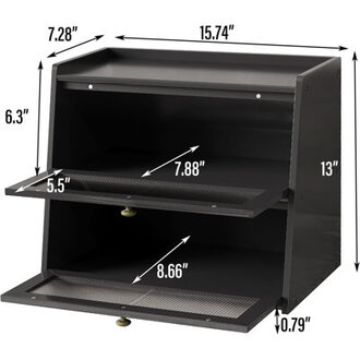 Bread Box Double Layer Large Food Storage Bin Bamboo Farmhouse Breadbox Organizer