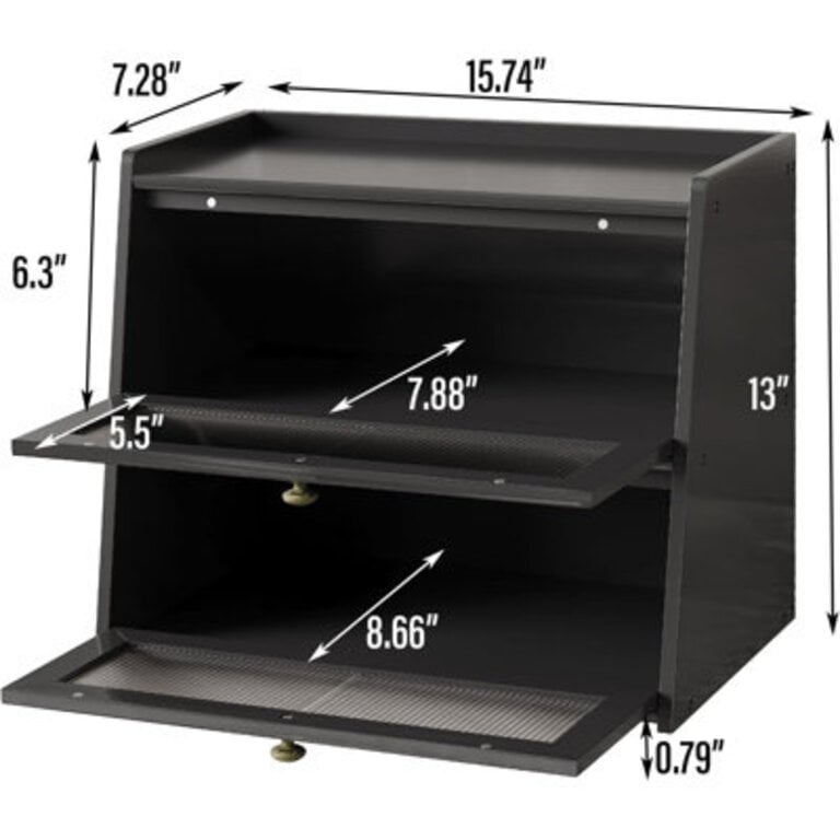 Bread Box Double Layer Large Food Storage Bin Bamboo Farmhouse Breadbox Organizer