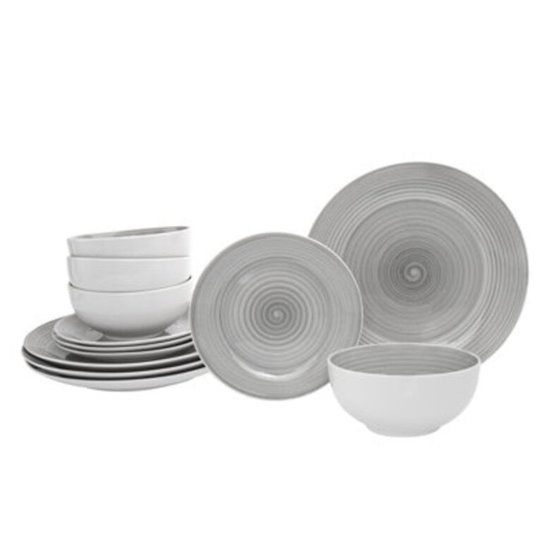 Spiral 12 Piece Dinnerware Set Service For 4