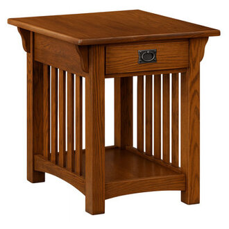 Mission Solid Wood End Table in Medium Oak