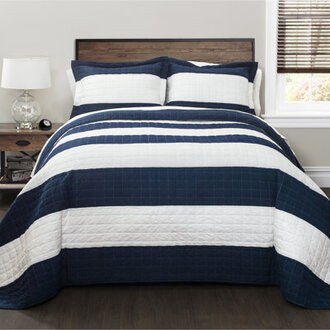 Stripe Cotton 320 TC Quilt Set