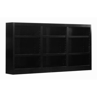 Orient Triple Wide Wood Bookcase 9 Bookshelf 36 inch Tall Storage and Display Bookshelf for Home Office and Living Room