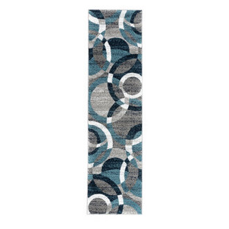 Mehul Abstract Machine Woven Area Rug in BlueIvoryGray  Modern Abstract Design Living Room Bedroom Dining Room Durable Carpet