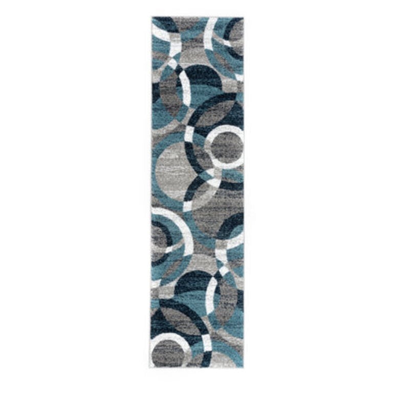 Mehul Abstract Machine Woven Area Rug in BlueIvoryGray  Modern Abstract Design Living Room Bedroom Dining Room Durable Carpet