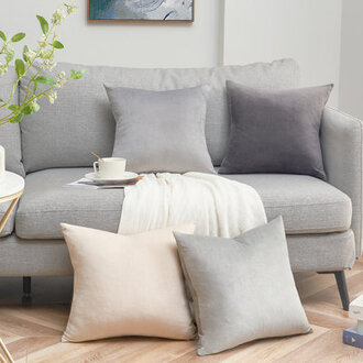 Velvet Throw Pillow CoversContrasting colors Pillows Decorative Set of 4