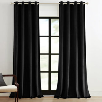 Ike Velvet Solid 80 Blackout Grommet Curtain Panels Thermal Insulated Soundproof Drapes Set of 2