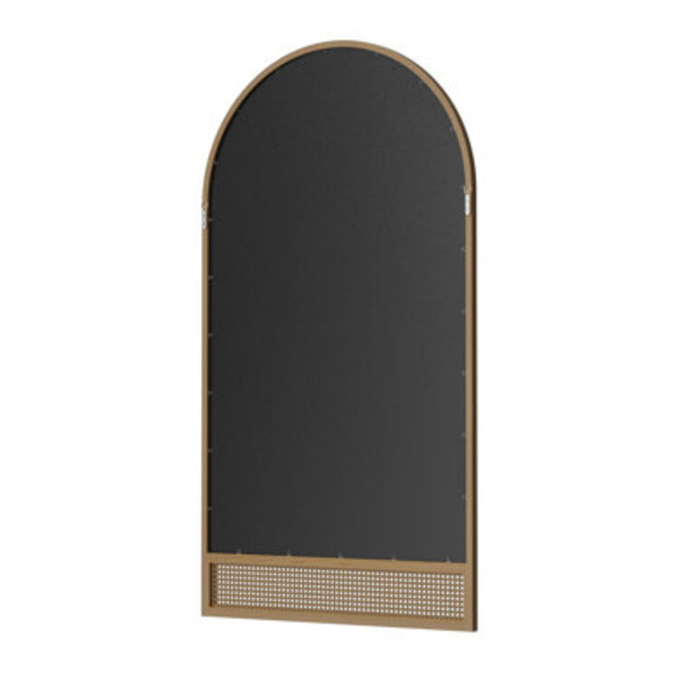 Arch Rattan Wood Mirror