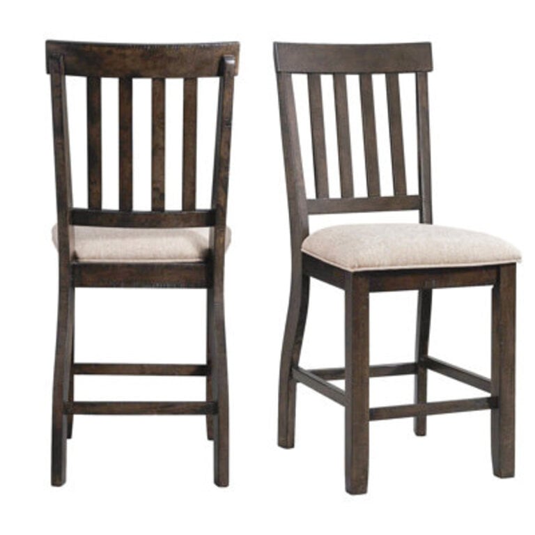 Parthenia Upholstered Counter Stool with Solid Wood Frame