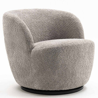 Hadriel Small Swivel ChairFull Assembled Boucle Upholstered Fabric Barrel ChairSmall Space Armchair