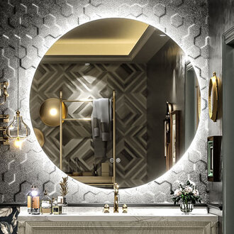 Molly Frameless Anti-Fog 3 Colors Dimmable LED Backlit Wall Bathroom Vanity Mirror