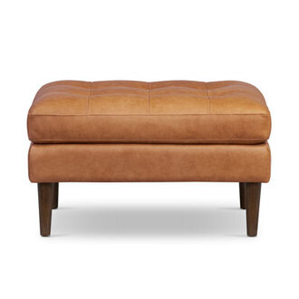 Napa Full Grain Genuine Italian Leather Ottoman