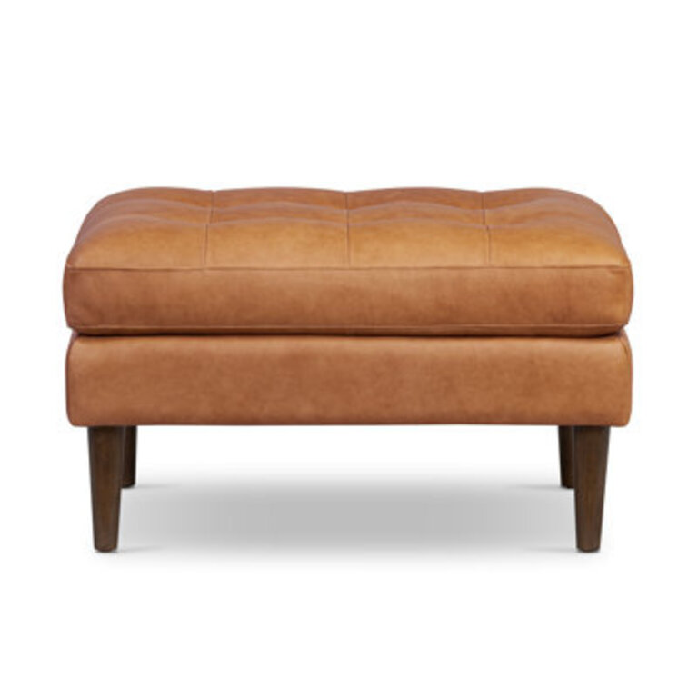 Napa Full Grain Genuine Italian Leather Ottoman