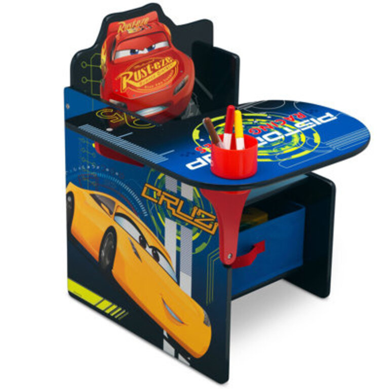 DisneyPixar Cars Kids Chair Desk with Storage Compartment