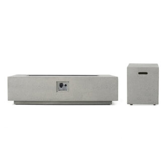 Belle 15 H x 56 W Concrete Propane Outdoor Gas Fire Pit Table