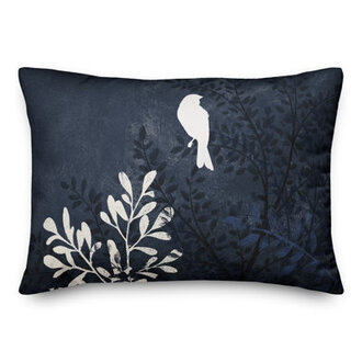Timyah Bird on Branch Outdoor Rectangular Pillow Cover  Insert