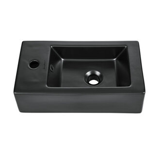Voltaire Rectangular Ceramic Wall Hung Sink with Faucet Mount