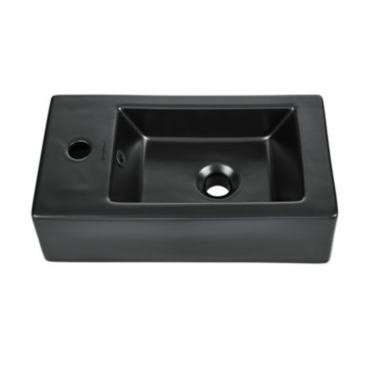 Voltaire Rectangular Ceramic Wall Hung Sink with Faucet Mount