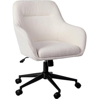 Rayna Mid-Back Swivel Upholstered Modern Desk Chair with Flared Arms by Martha Stewart