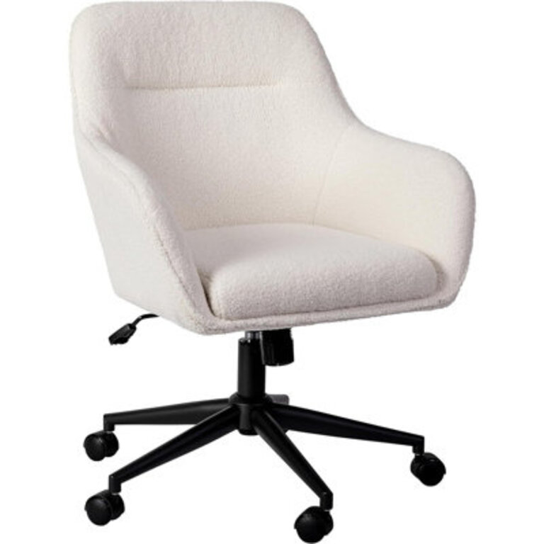 Rayna Mid-Back Swivel Upholstered Modern Desk Chair with Flared Arms by Martha Stewart